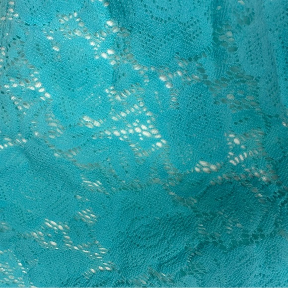 ๐Betsey Johnson Bikini Size Medium Turquoise and White Lace - Picture 13 of 13